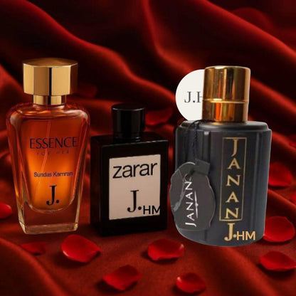 Premium Men’s Perfume Set – Janan Gold, Zarar & Essence (3-in-1 Collection)