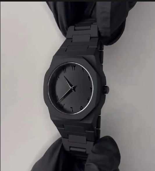 Black Arabic Aura Men’s Quartz Analogue Watch